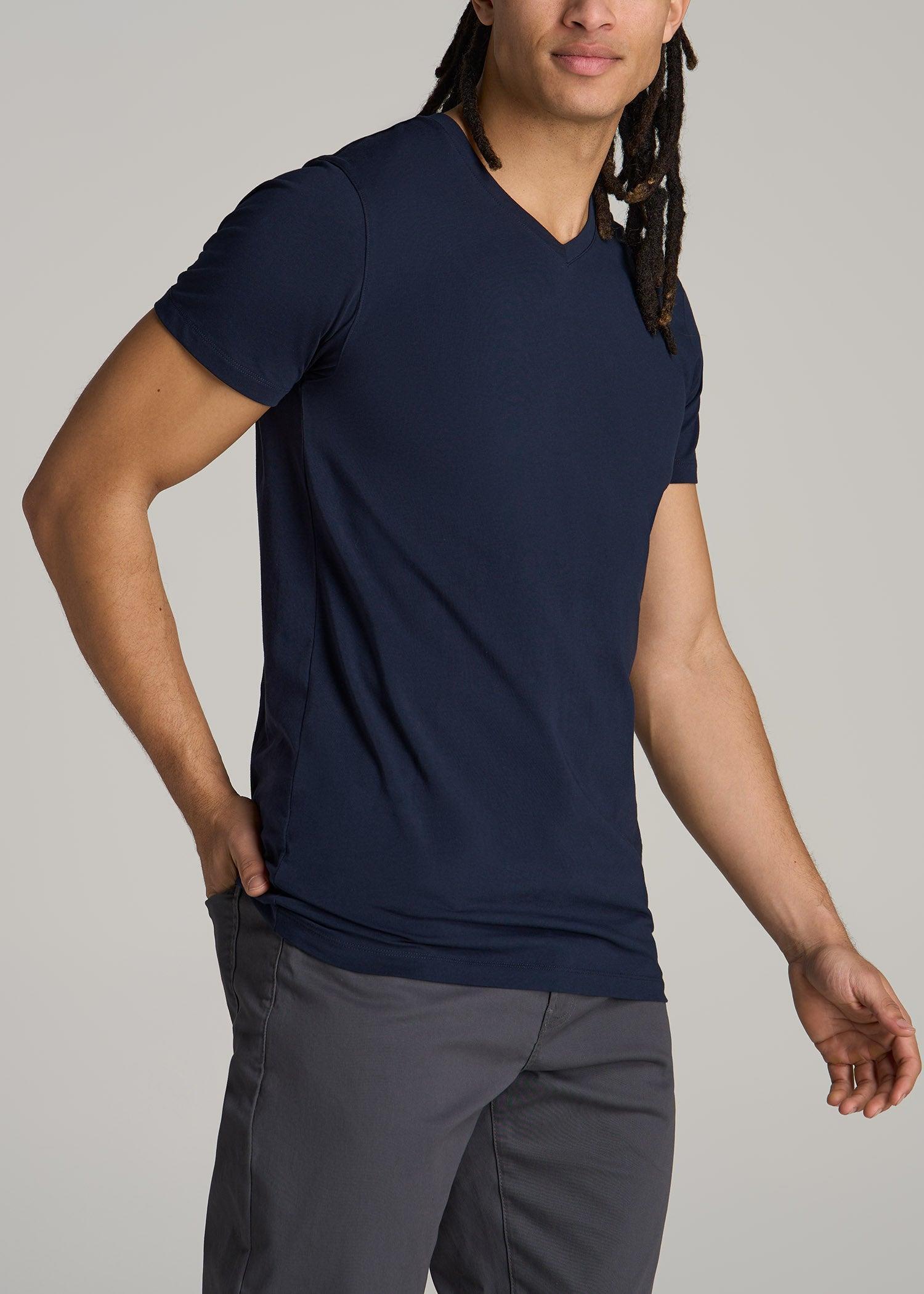 The Essential MODERN-FIT V-Neck Tee for Tall Men in True Navy Product Image