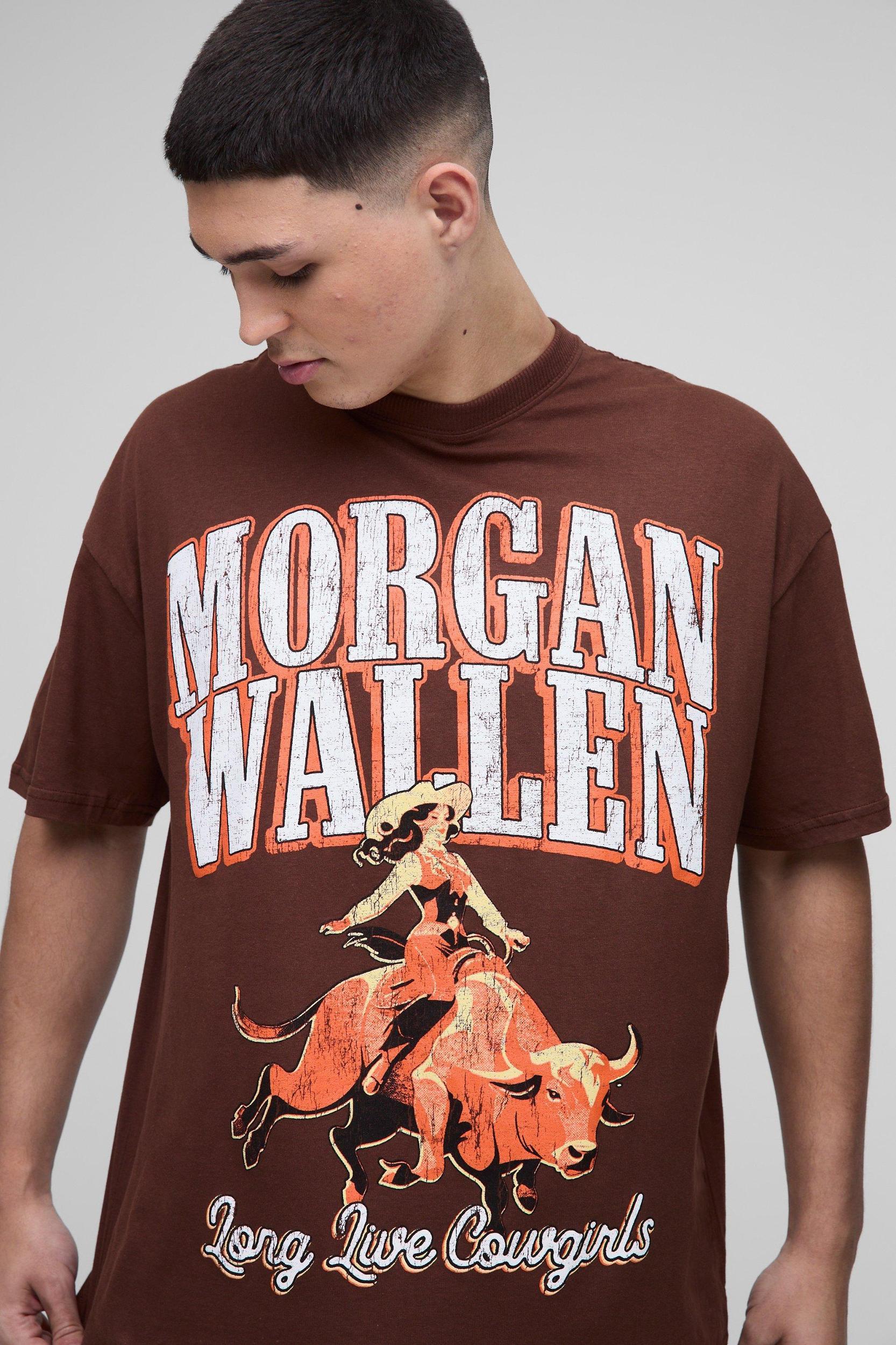 Oversized Morgan Wallen Western License T-Shirt | boohooMAN USA Product Image