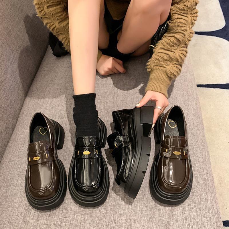 Platform Plain Penny Loafers Product Image