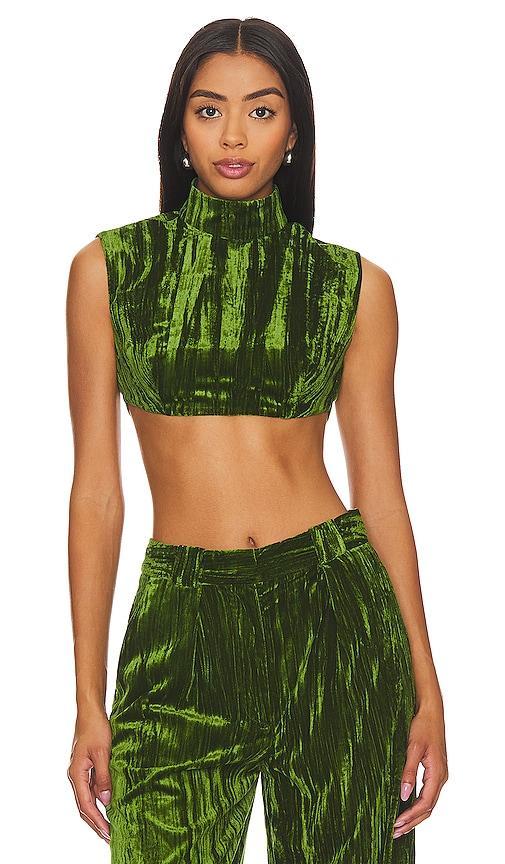 Crinkled Velvet Backless Crop Top NBD Product Image