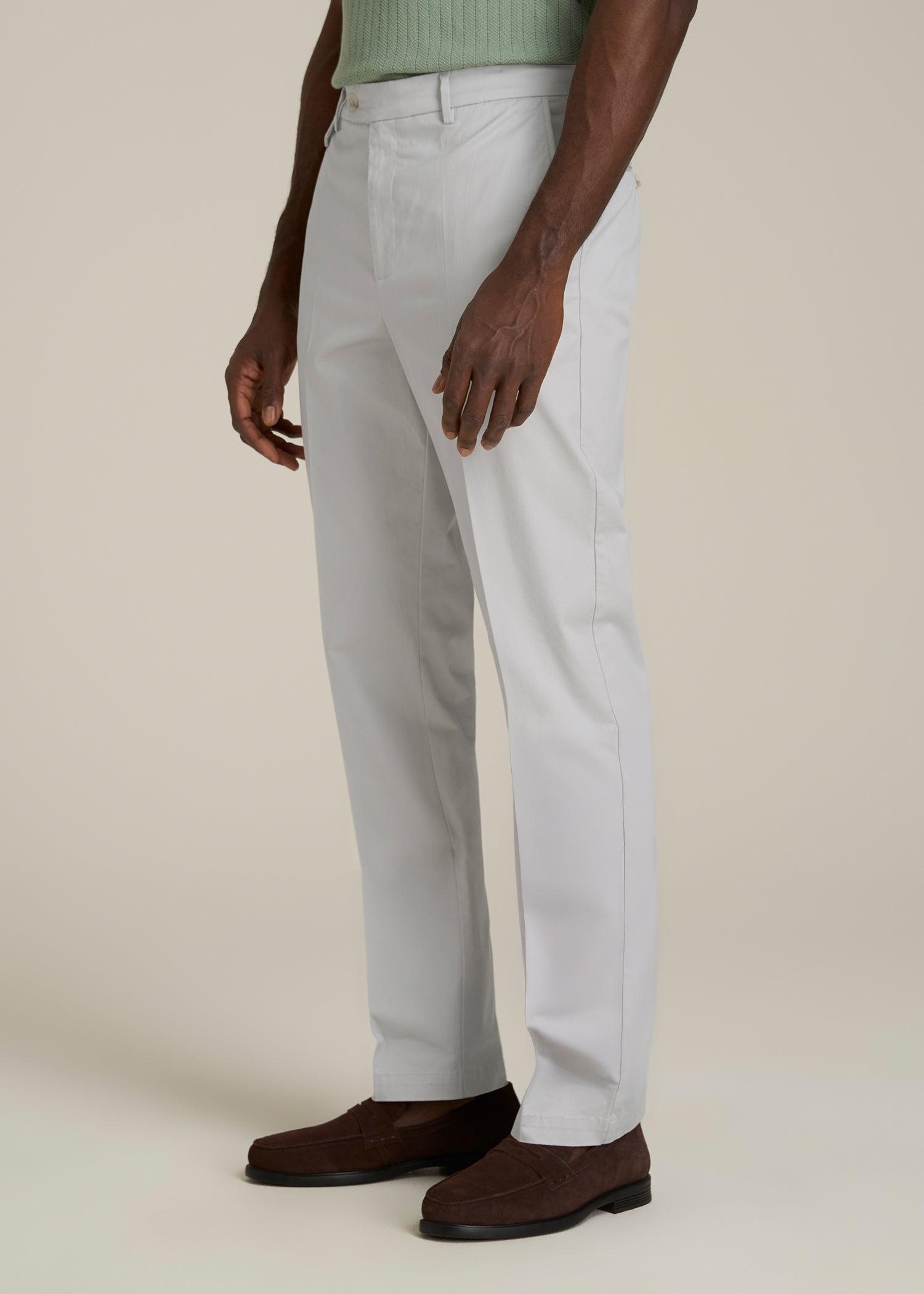 Refined Chinos for Tall Men in Grey Sand Product Image