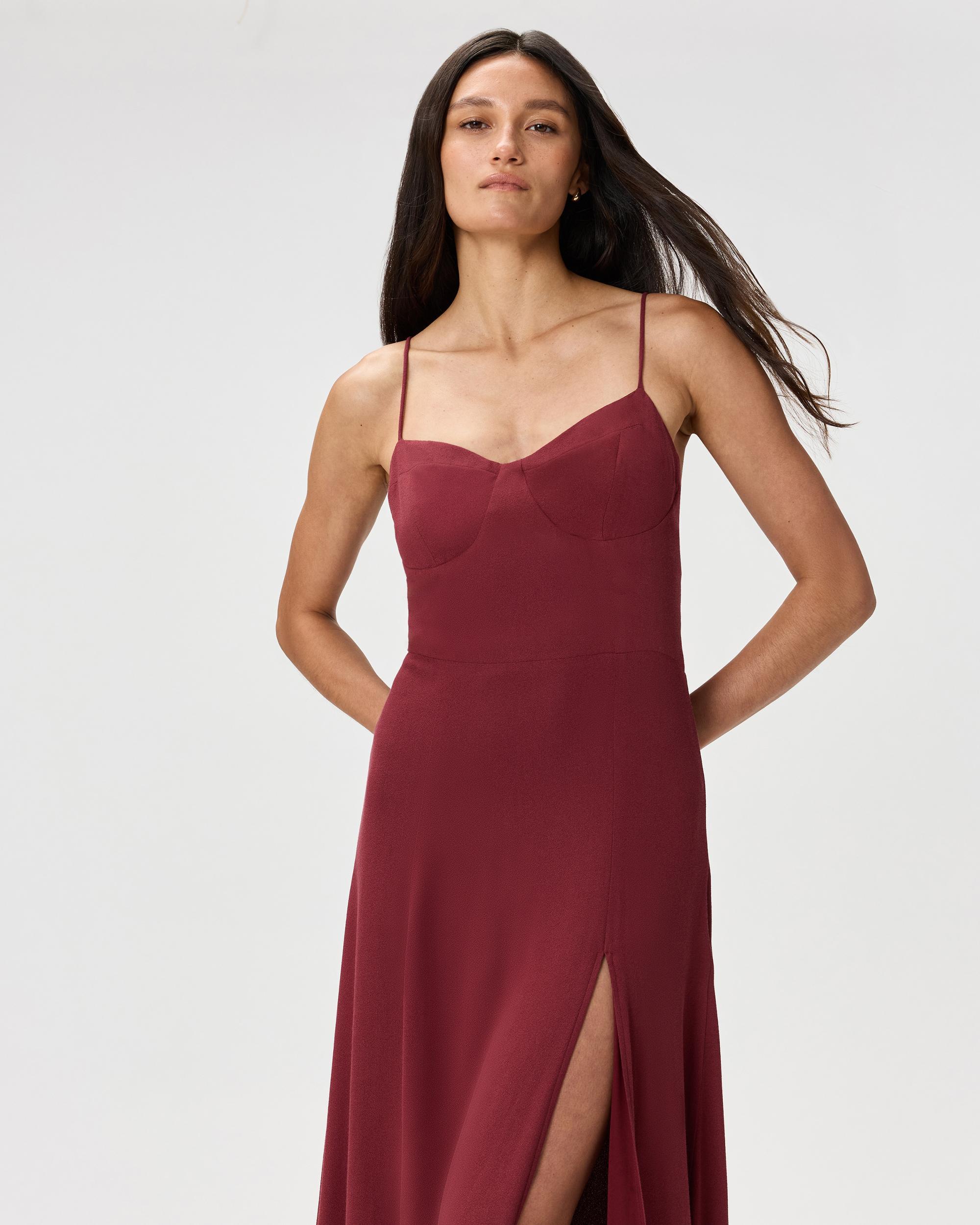 Quince | Women's Lightweight Crepe Sweetheart Midi Dress Viscose Product Image