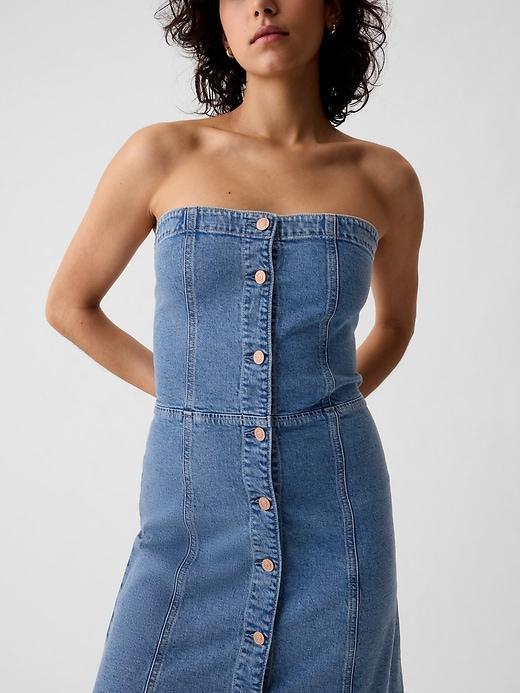 Strapless Denim Mini Dress Product Image