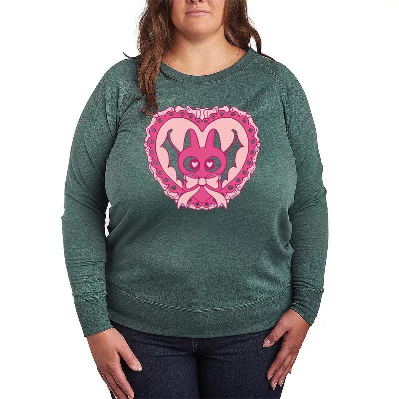 Plus Size Brrrr Pug Scarf French Terry Long Sleeve Tee, Women's, Size: 2XL, Brown Product Image