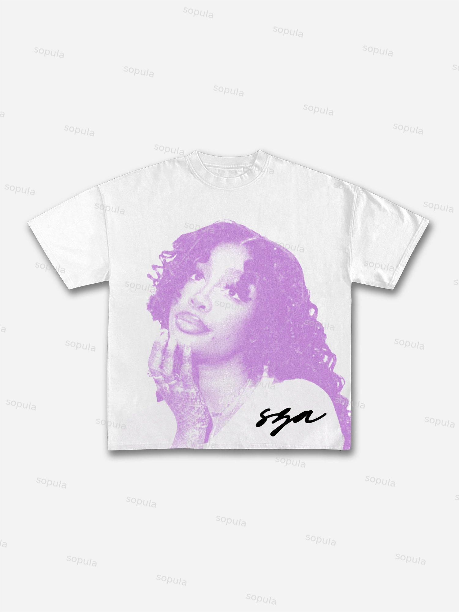 Vintage Sza Graphic Cotton T-shirt Product Image