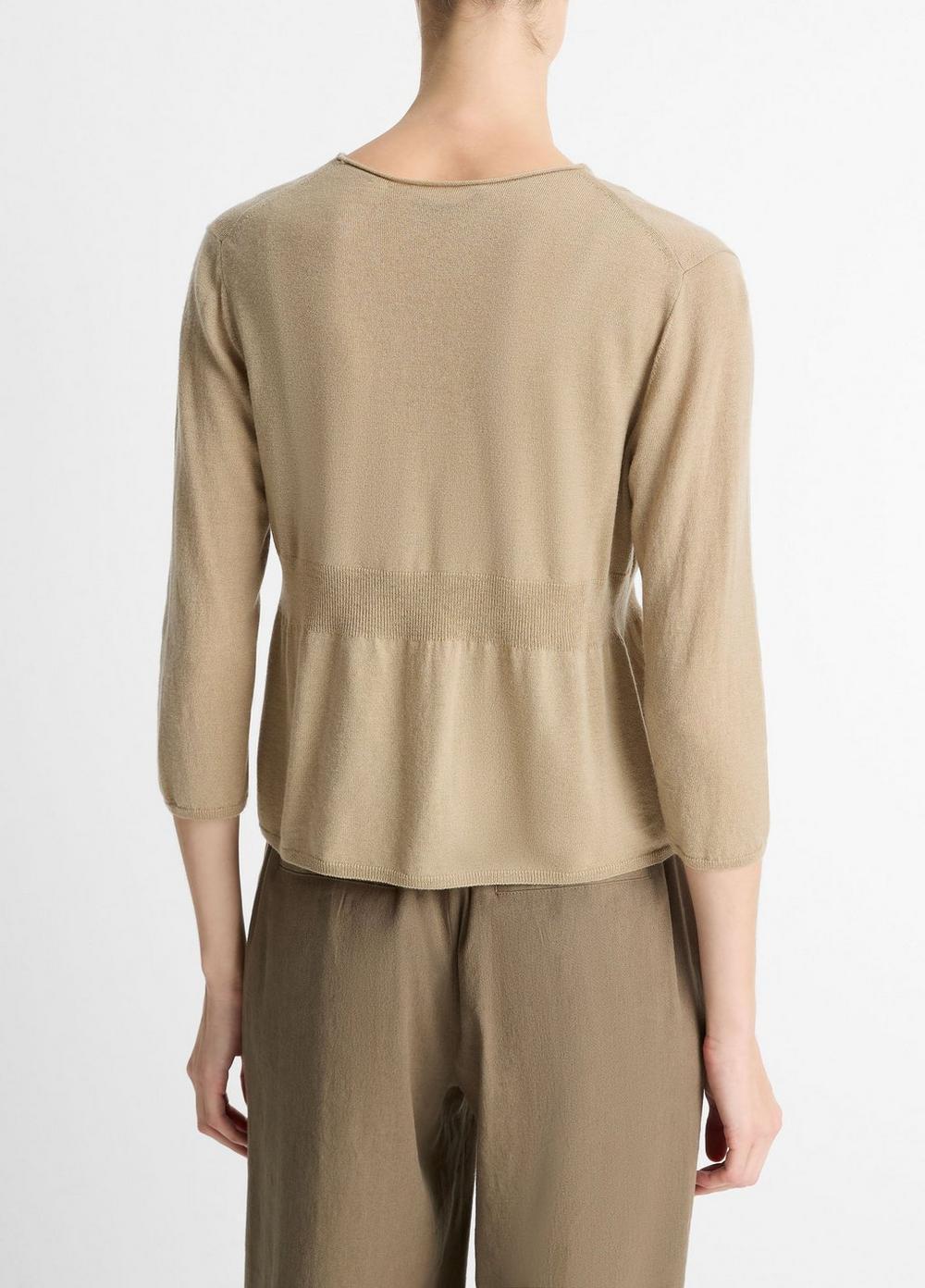 Womens Wool & Cashmere-Blend Single-button Cardigan, Dark Vanille, Size M Vince Product Image