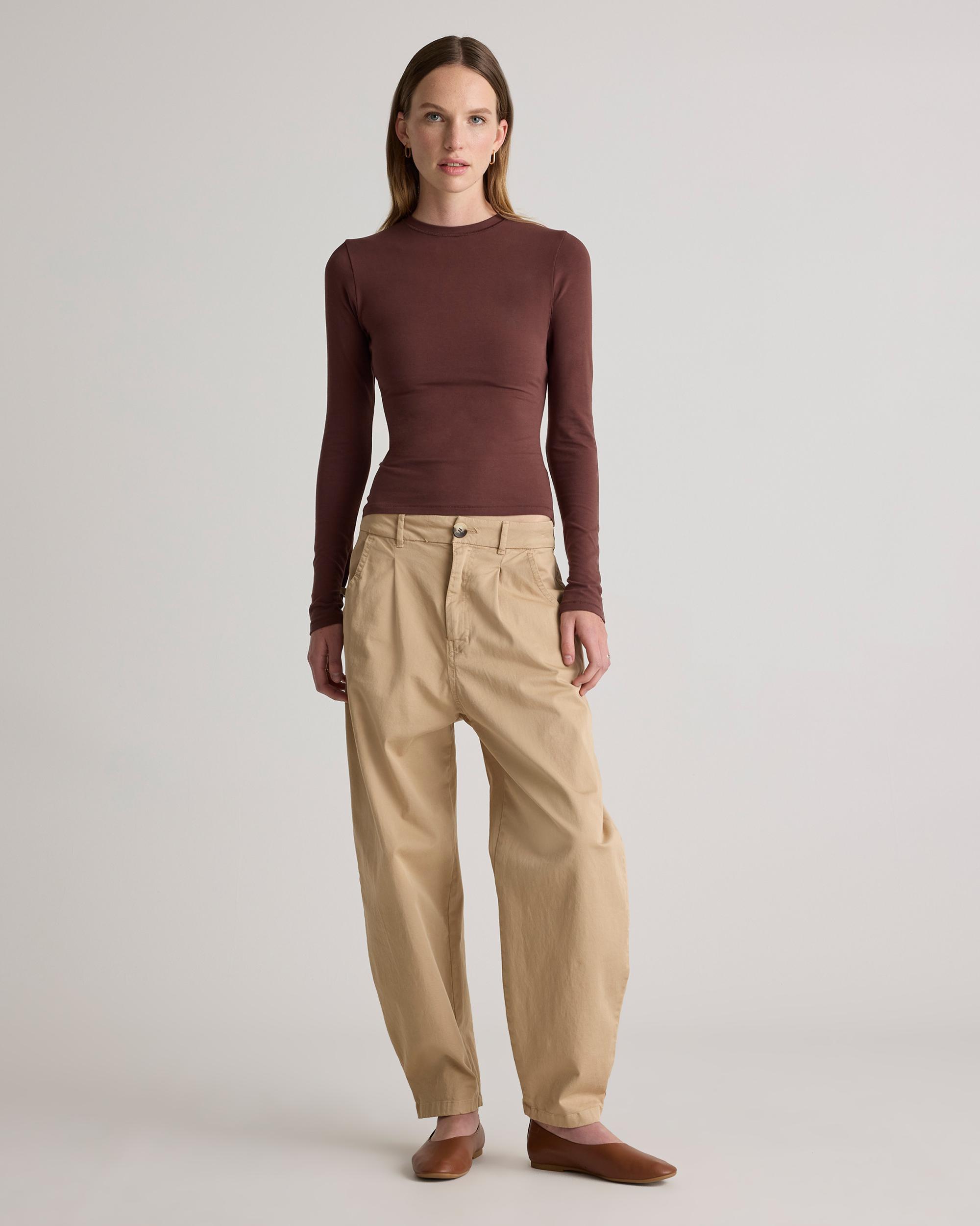 Quince | Women's Stretch Cotton Jersey Fitted Long Sleeve T-Shirt Organic Cotton Product Image
