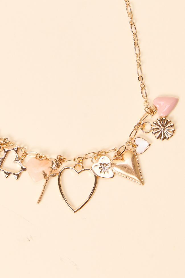 Hannah Gold Heart Charm Necklace Girls Product Image