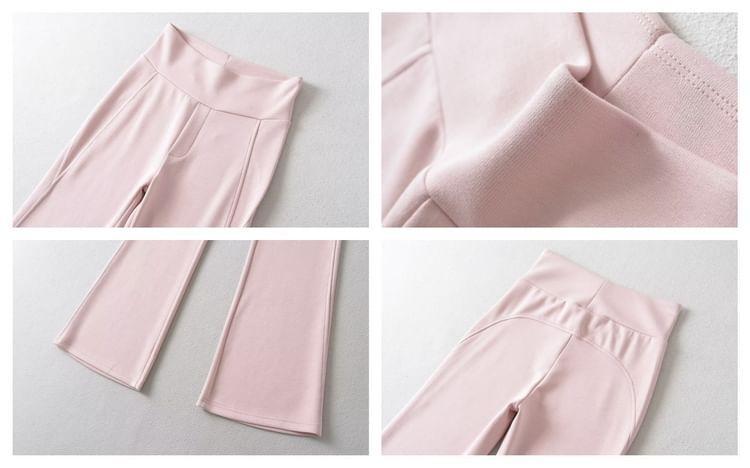 High Waist Plain Flared Sweatpants Product Image