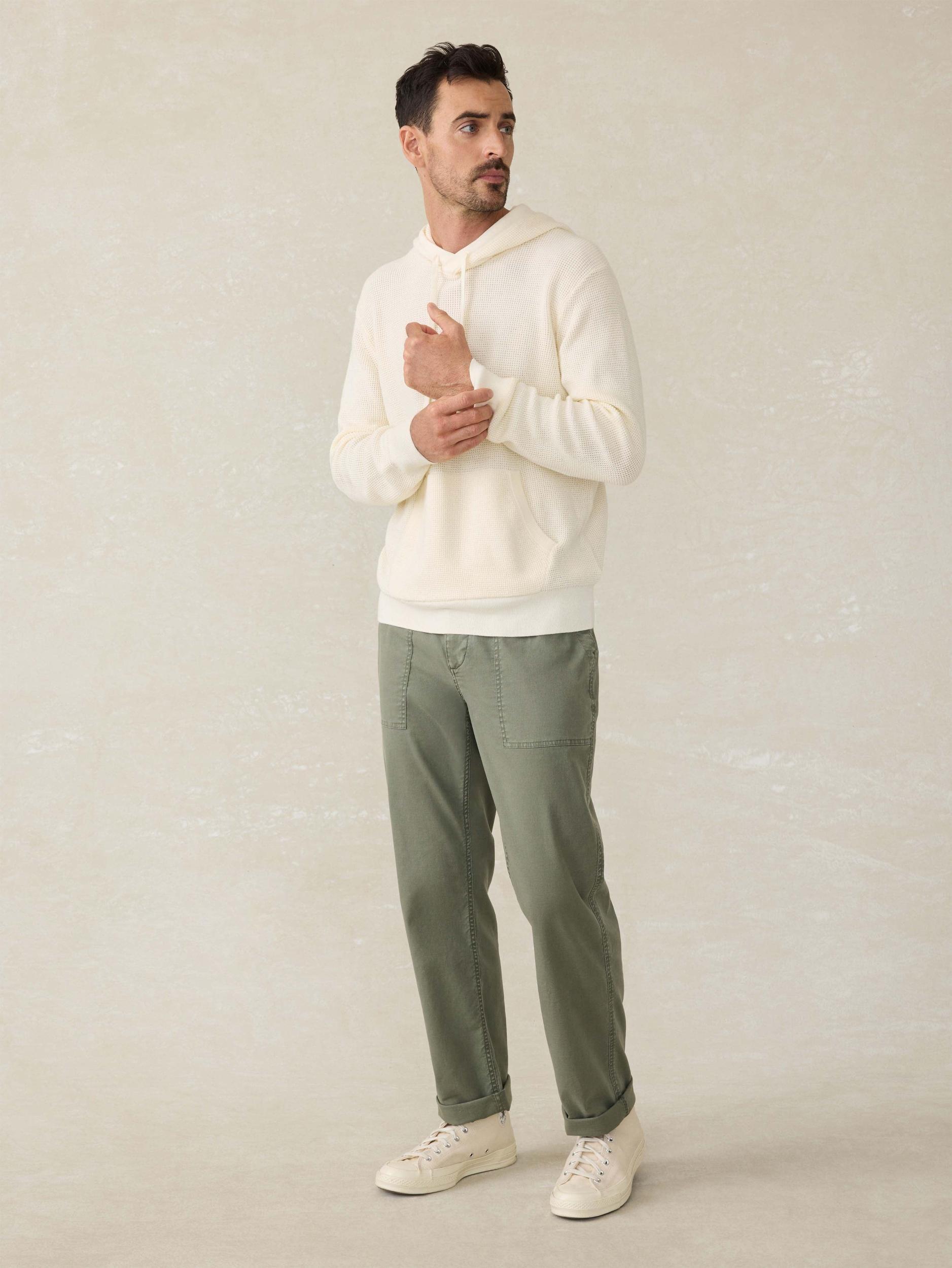 Sunwashed Sweater Hoodie - White Shell Product Image