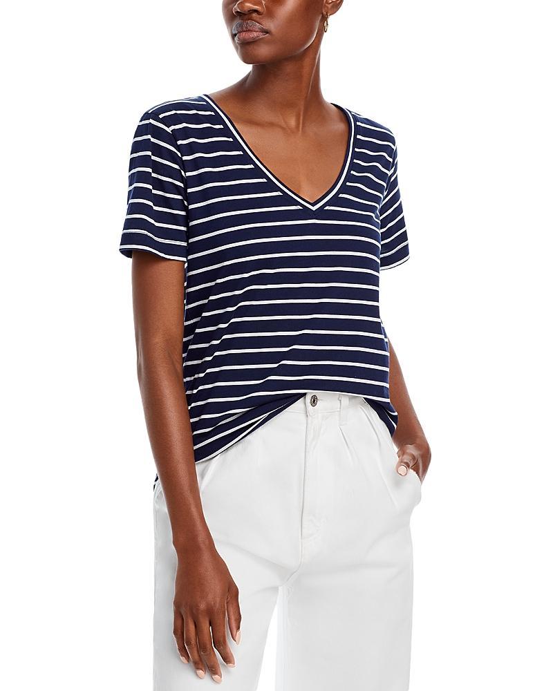 Vineyard Vines Striped V Neck Cotton Tee Product Image