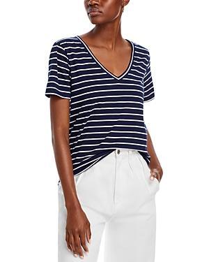 Vineyard Vines Striped V Neck Cotton Tee Product Image