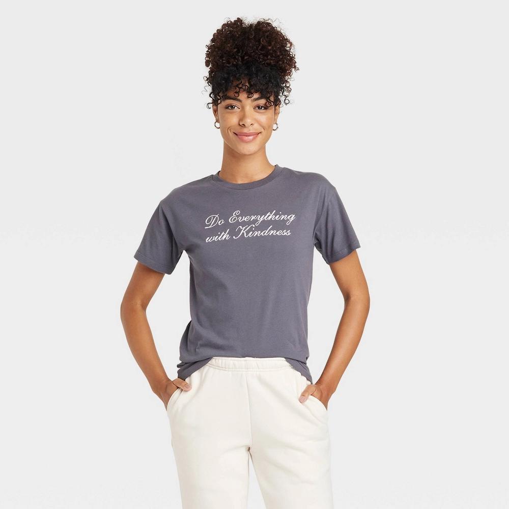 Womens Do Everything with Kindness Short Sleeve Graphic T-Shirt - Gray XL: Grayson Threads, Crew Neck Product Image