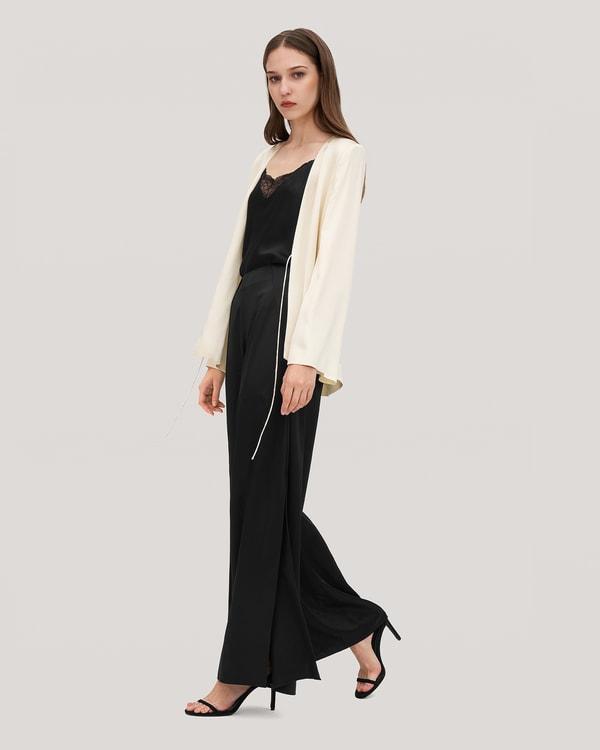 High-Waisted Silk Ginkgo Pants Product Image