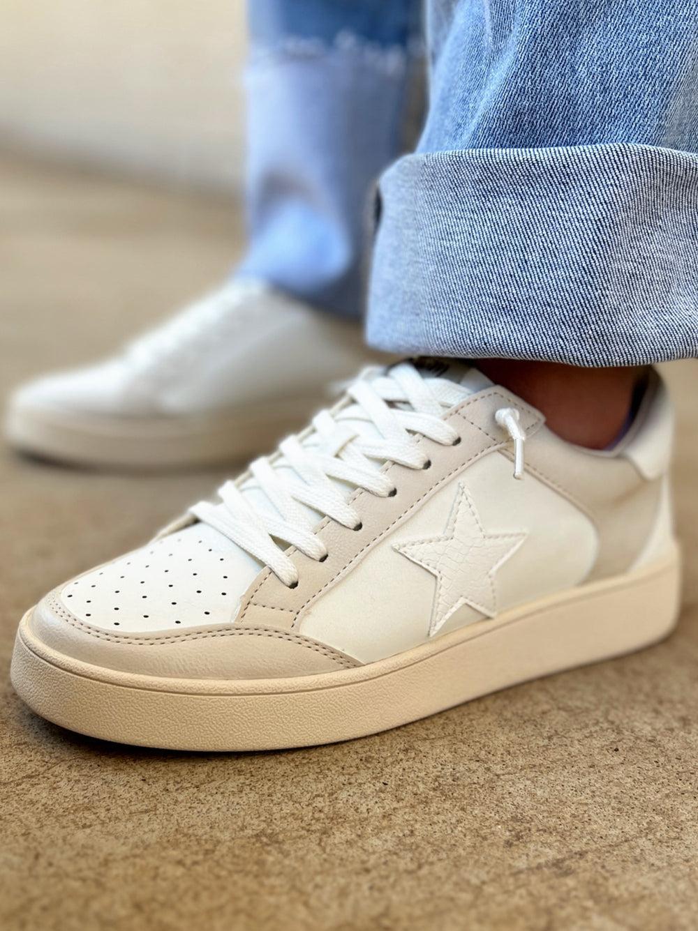 Juniper's Beige Star Sneakers Product Image