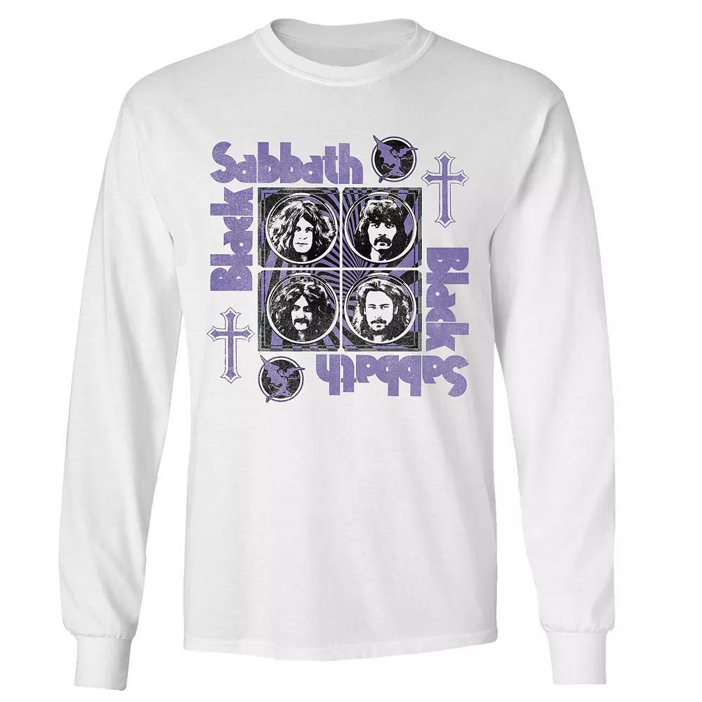 Men's Black Sabbath Core Cross Long Sleeve, Size: Small, White Product Image