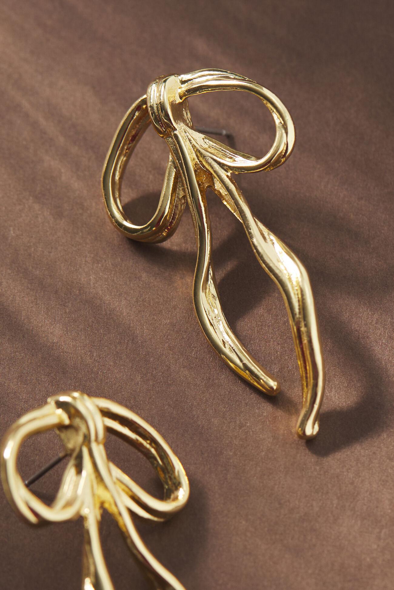 Ribbons of Gold Bow Earrings Product Image