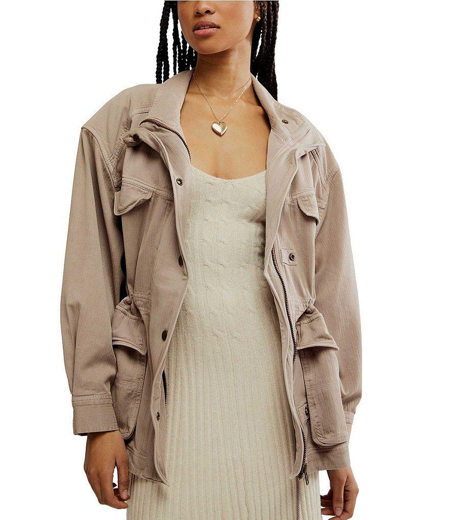 Free People We The Free Arya Point Collar Neck Long Sleeve Utility Jacket Product Image