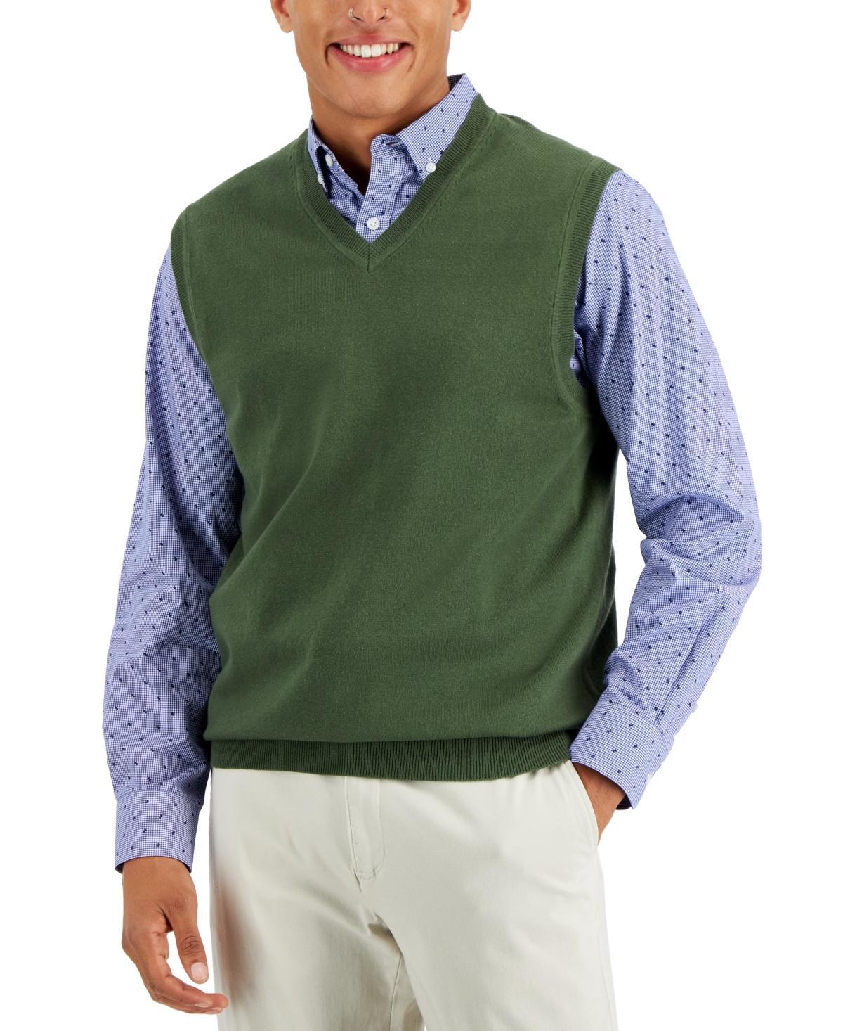 Club Room Mens Solid V-Neck Sweater Vest, Created for Macys Product Image
