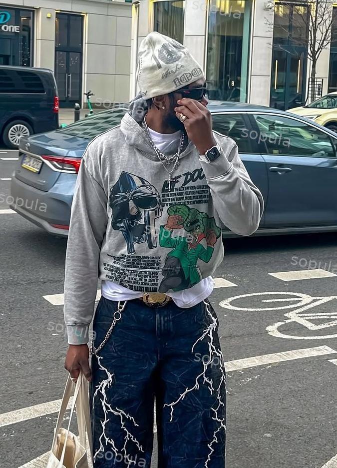 Vintage The Illest Villain Mf Doom Graphic Washed Hoodie Product Image