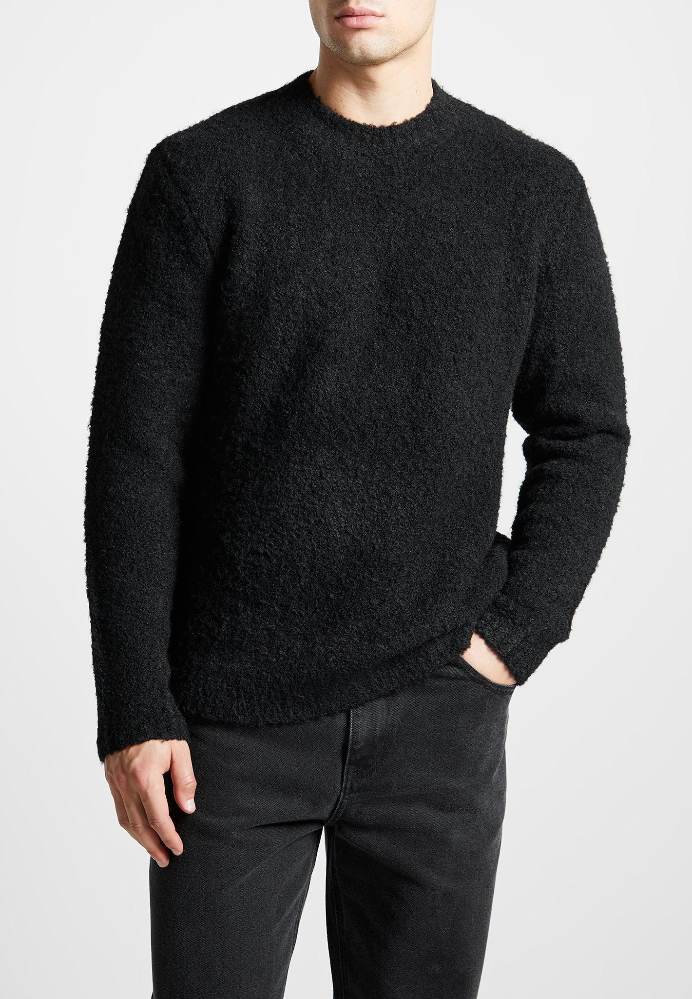 Boucle Knit Jumper - Black Male Product Image