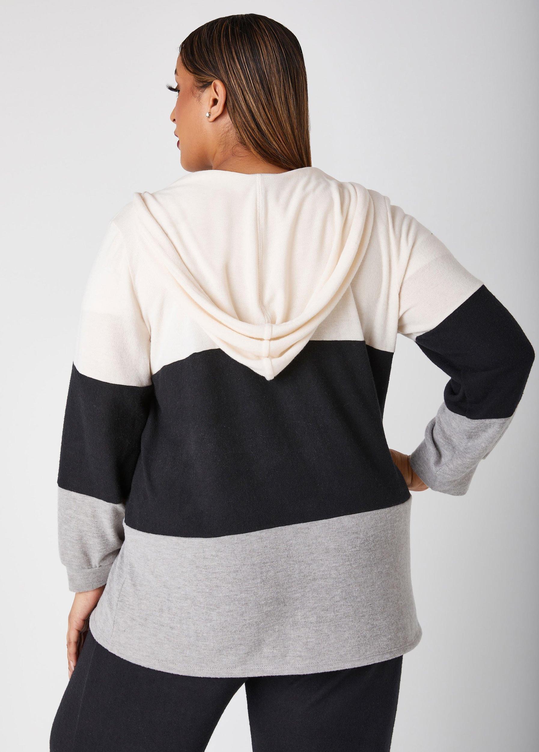 Plus Size Colorblock Lounge Hoodie Ashley Stewart Product Image