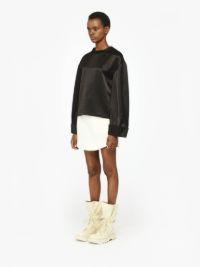 TWISTED SLEEVE SATIN TOP in black | JW Anderson US  Product Image