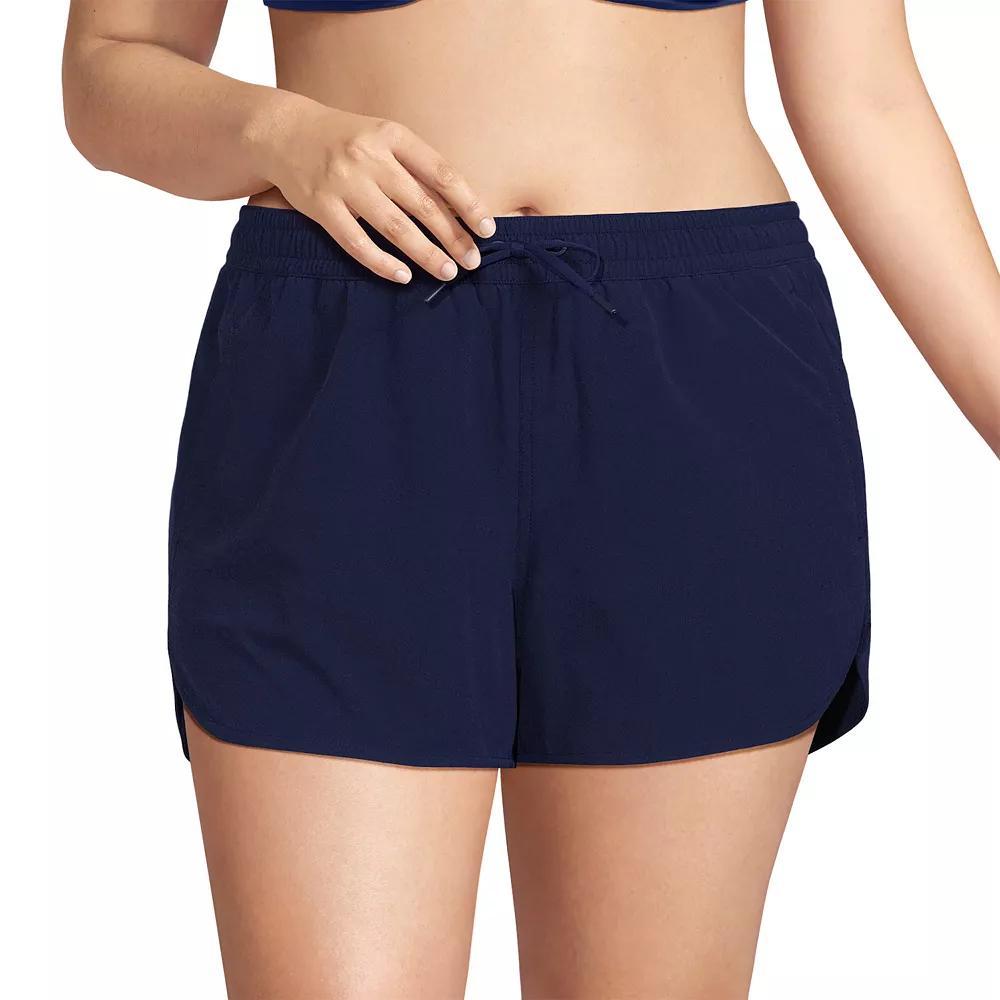 Plus Size Lands' End Woven Packable Swim Cover-up Shorts, Women's, Size: 26 W, Deep  Blue Product Image