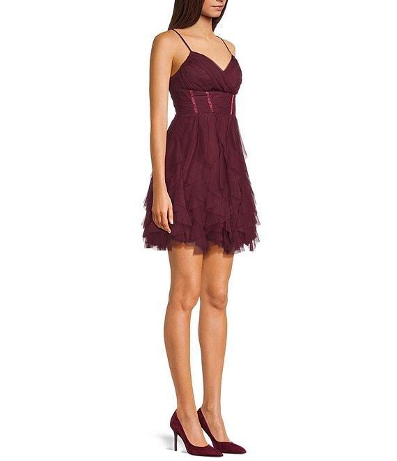 Pear Culture V-Neck Corset Waist Tiered Dress Product Image