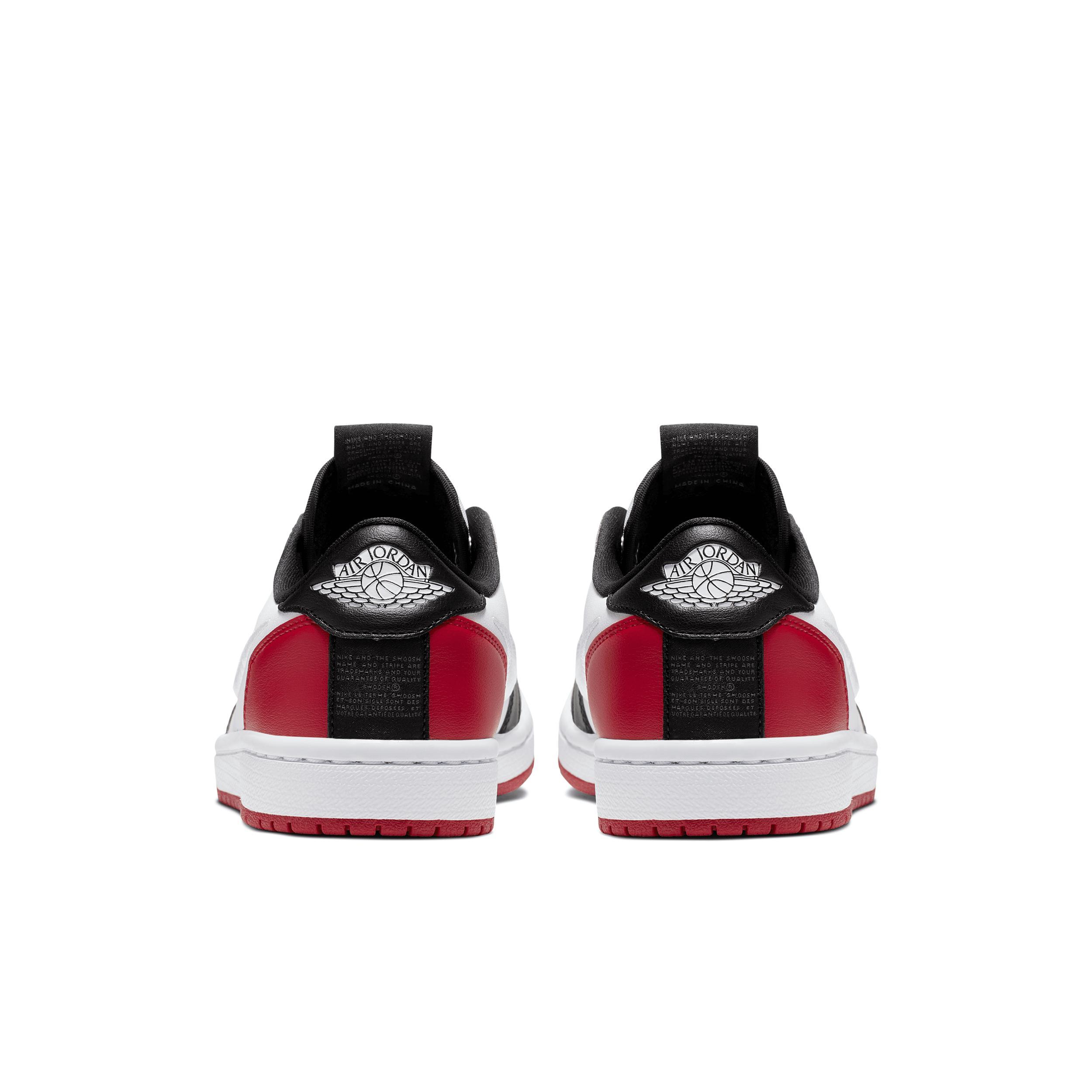 Jordan Womens Jordan Retro 1 Low Slip WMNS - Womens Basketball Shoes White/Black/Gym Red Product Image
