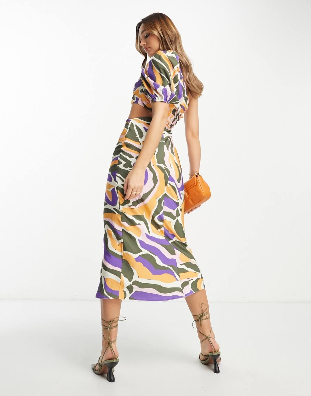ASOS DESIGN washed one shoulder maxi dress with cut out side waist detail Product Image