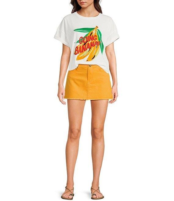 GB Denim Frayed Hem Mini Skirt Product Image