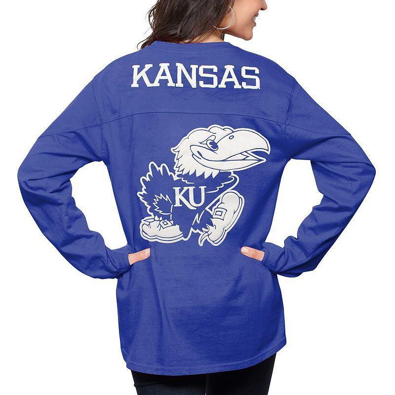 Womens Pressbox Auburn Tigers The Big Shirt Oversized Long Sleeve T-Shirt Blue Product Image