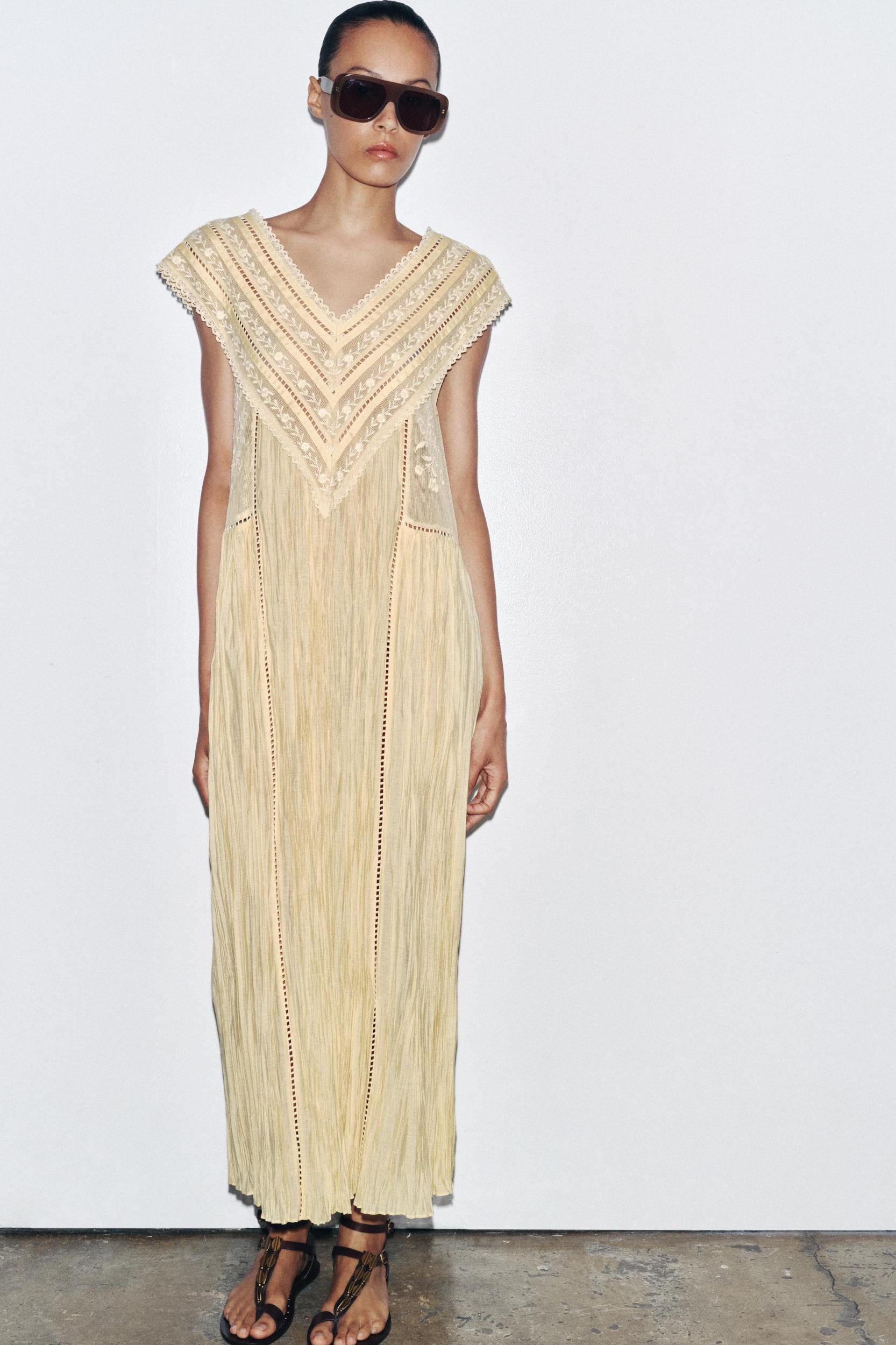 ZW COLLECTION EMBROIDERED PLEATED DRESS Product Image
