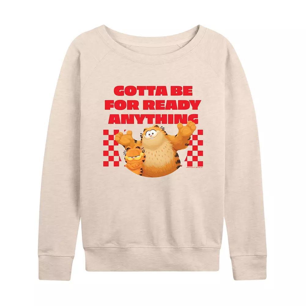 Womens The Garfield Movie Be Ready French Terry Long Sleeve Tee Product Image