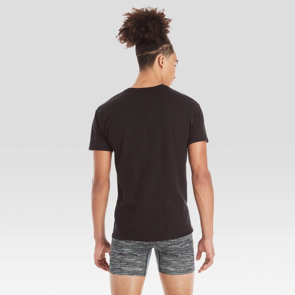 Hanes Men's Premium 5pk Slim Fit Crew Neck T-Shirt - Black L: Lightweight Cotton-Polyester Blend, Tagless, Short Sleeve Product Image