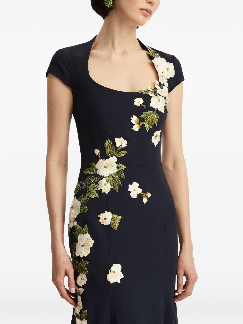 floral-embroidered evening dress Product Image