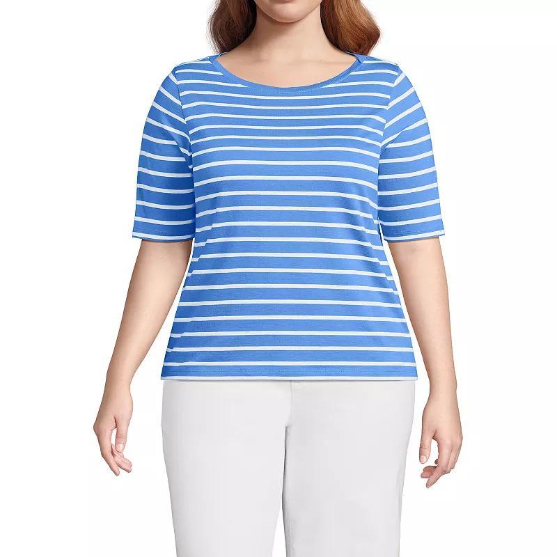 Plus Size Lands' End Supima Top, Women's, Size: 1XL, Fresh Ivory Product Image