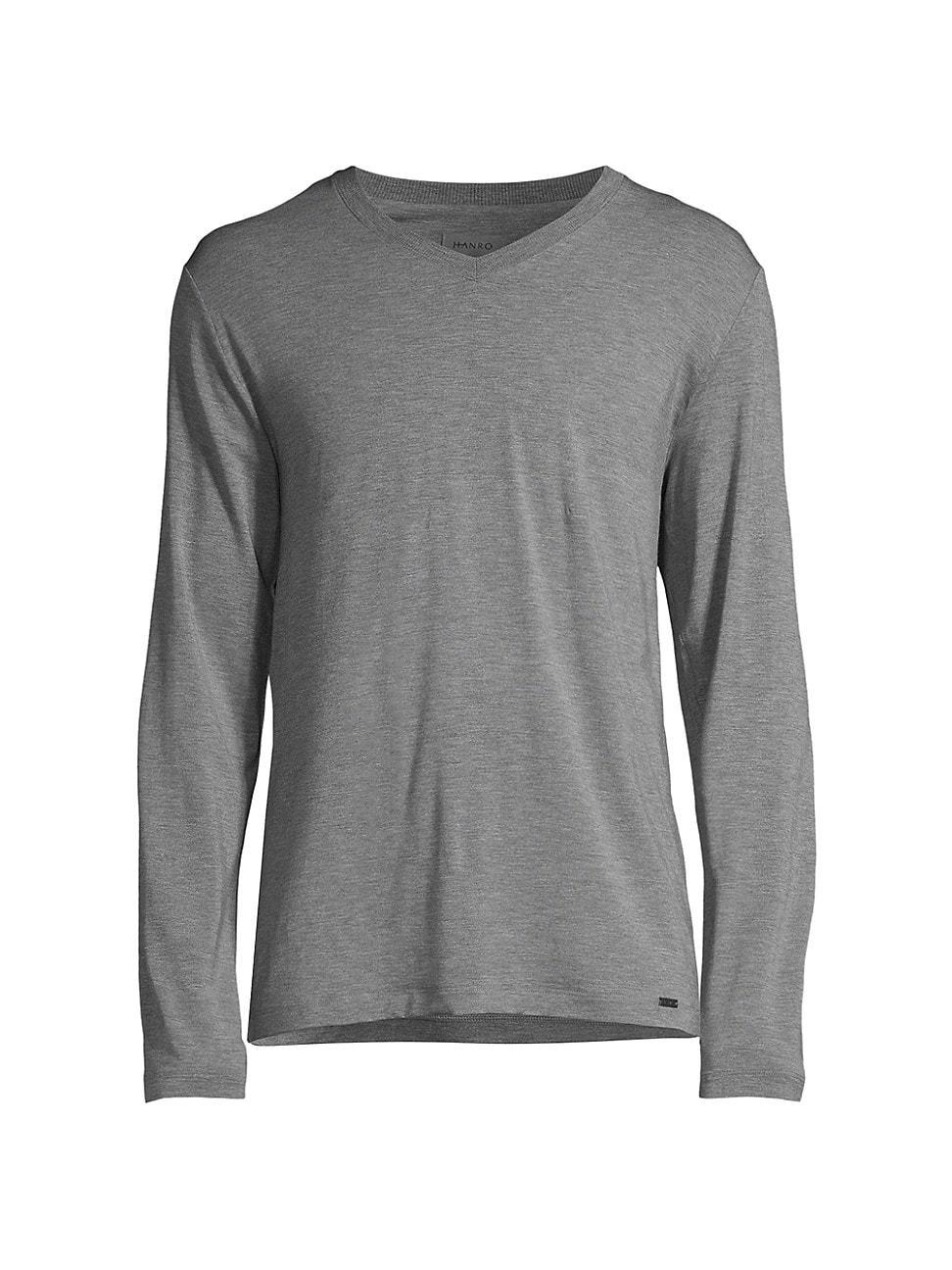 Mens Casuals Long-Sleeve V-Neck T-Shirt Product Image
