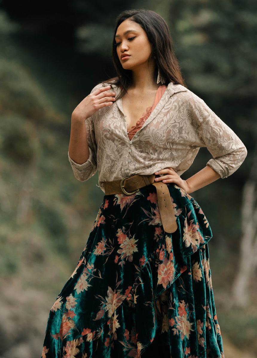 Caeley Top in Light Taupe Female Product Image