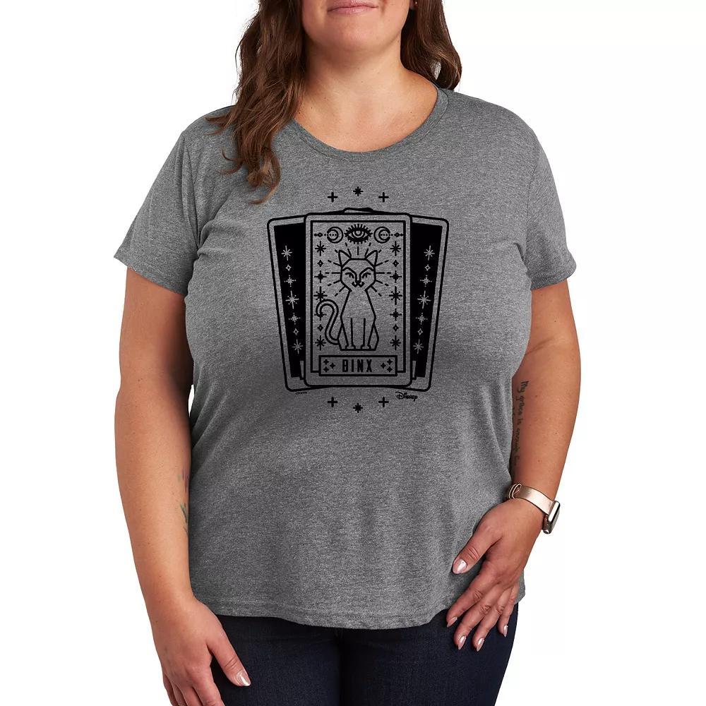 Disneys Hocus Pocus Binx Plus Size Tarot Card Graphic Tee, Womens Product Image