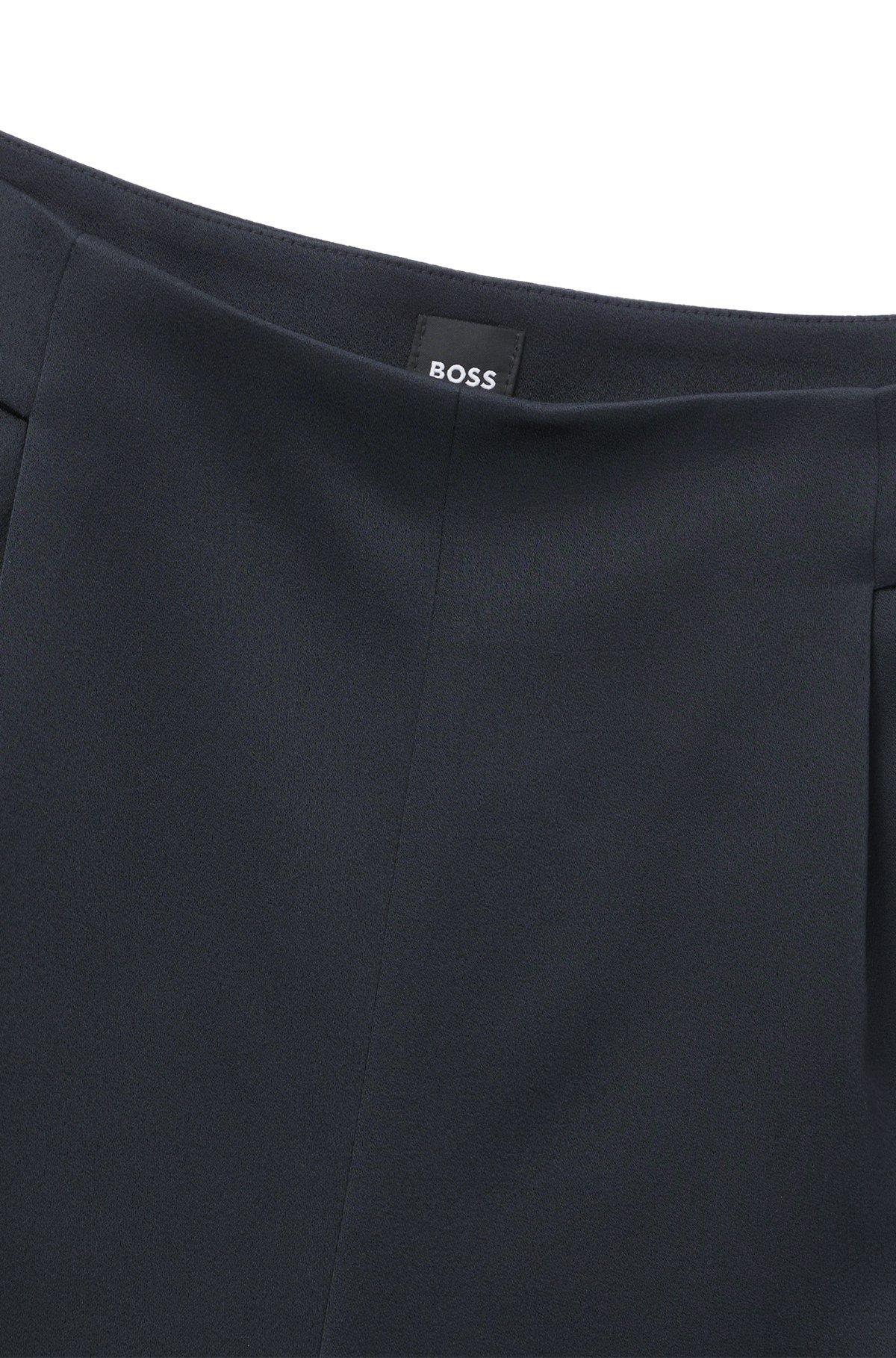 BOSS - Relaxed-fit shorts with front pleats - Dark Blue Product Image
