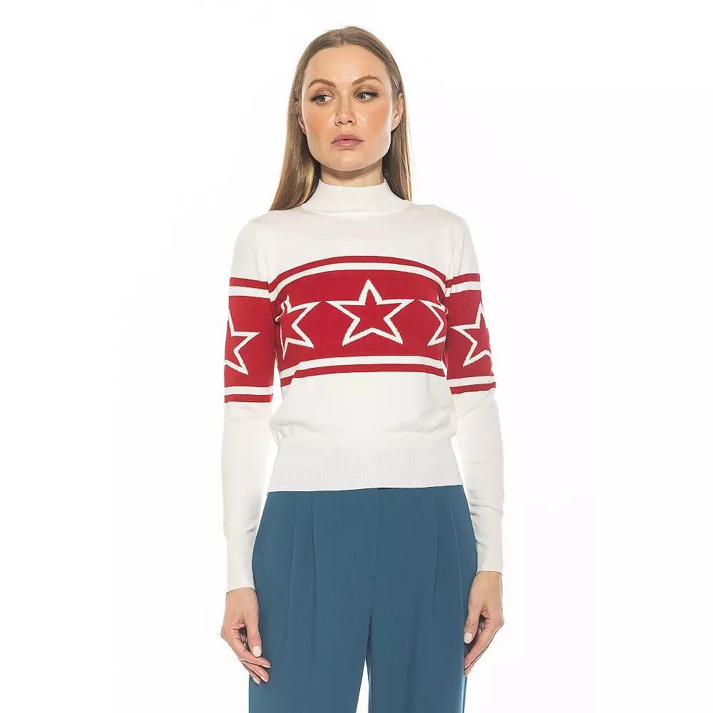 Women's ALEXIA ADMOR Lisa Long Sleeve Mockneck Sweater, Size: Large, Halogen Blue Product Image