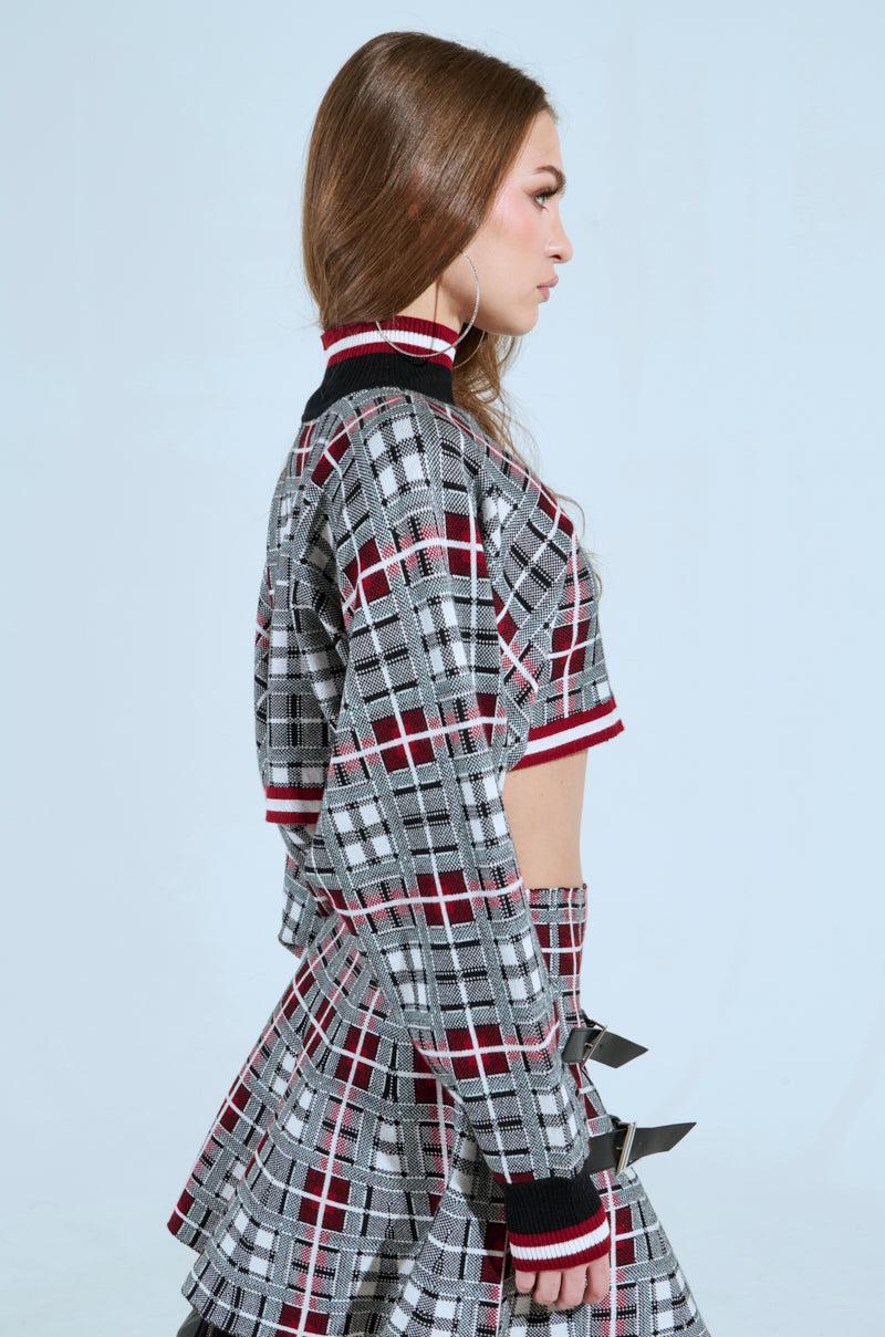 ALL EYES ON ME MOCK NECK BUCKLE SLEEVE DETAIL SWEATER Product Image