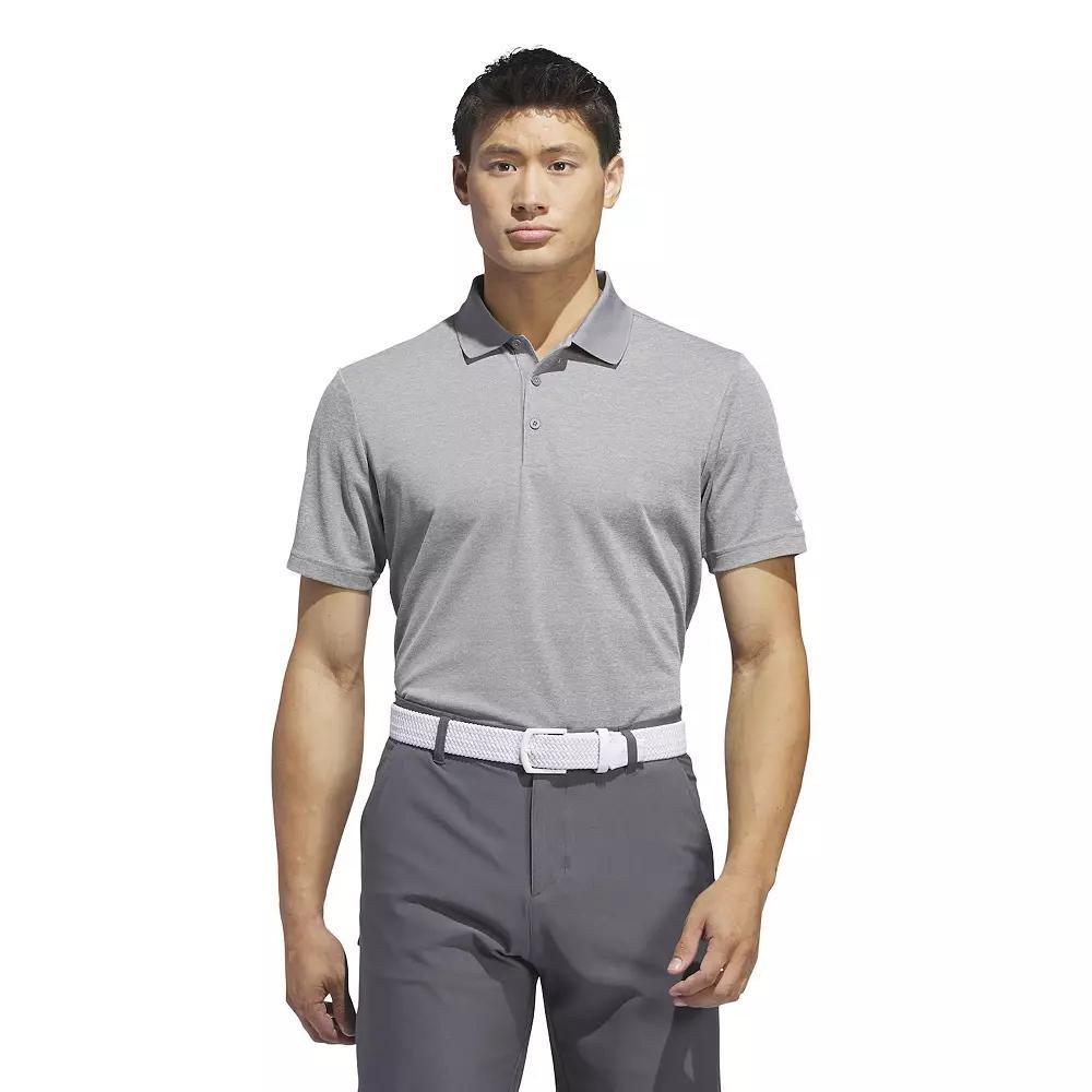 Men's adidas Adi Performance Heather Golf Polo, Size: XL, Gray Three Product Image