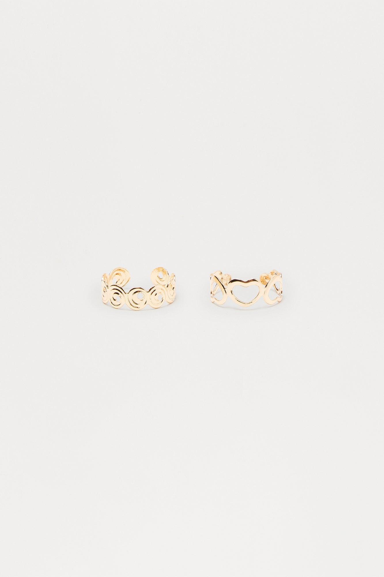 Just Different Vibe 2 Piece Toe Ring Set - Gold Product Image