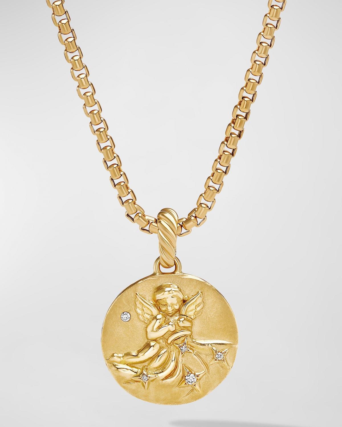 David Yurman 18K Yellow Gold Diamond Aquarius Amulet Pendant Product Image