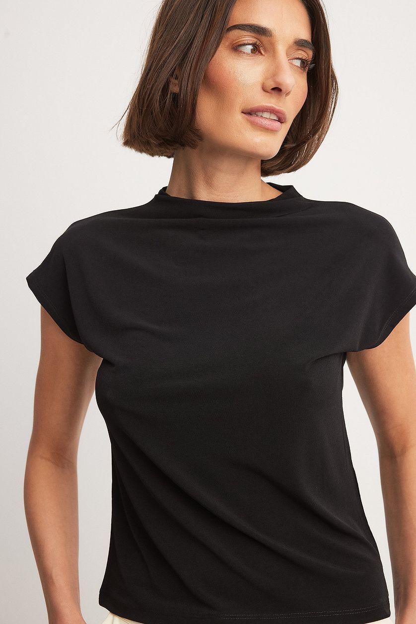 Funnel Neck Cap Sleeve Top Product Image