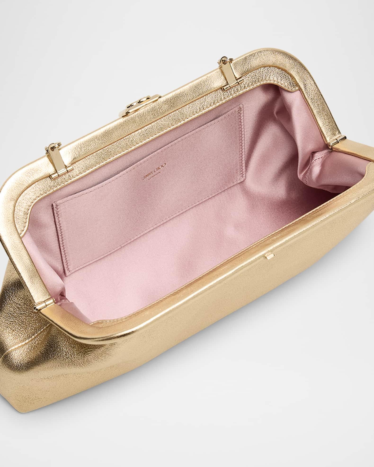Skylar Frame Metallic Leather Clutch Bag Product Image