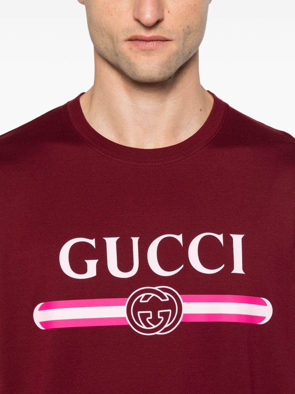 logo-stripe cotton t-shirt Product Image